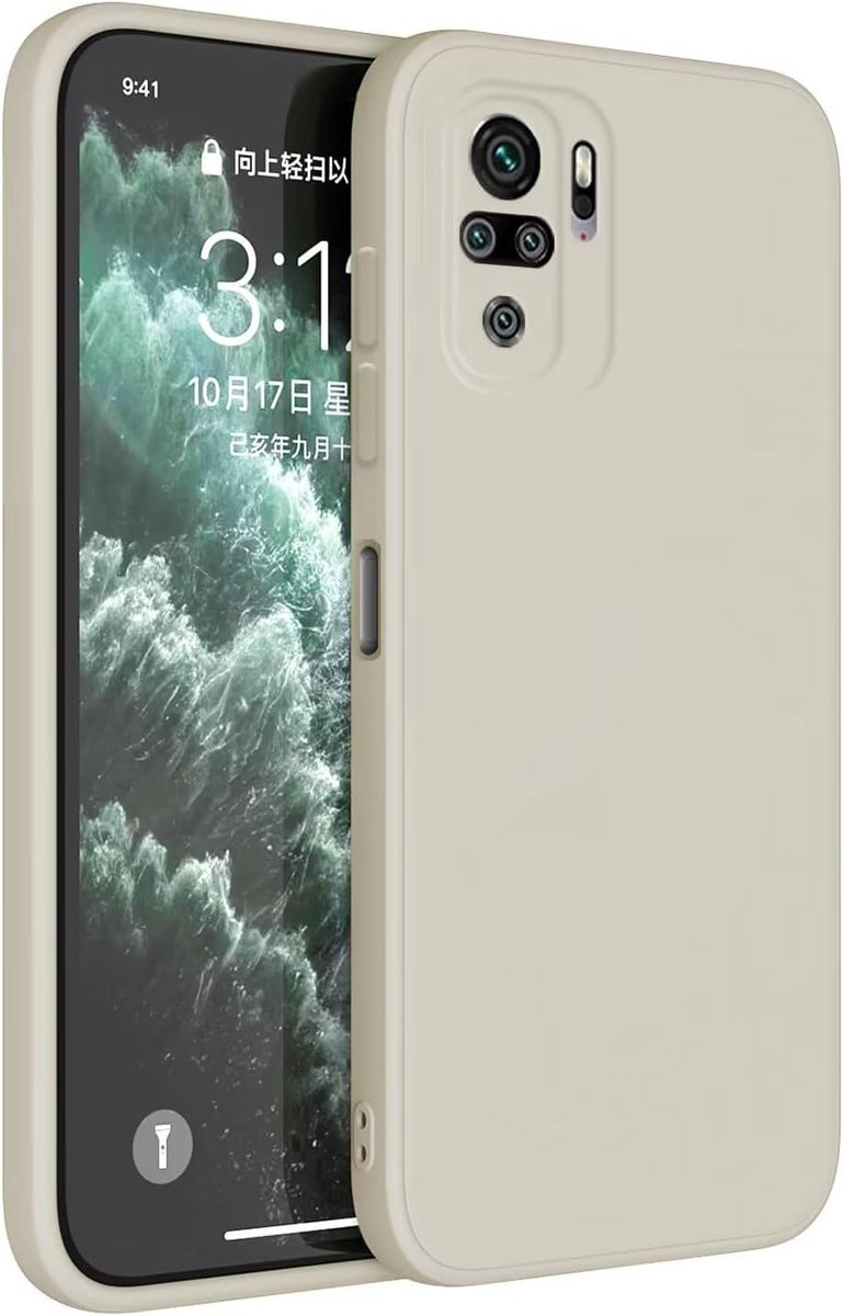 Hoesje ontwerp voor Redmi Note 10S / Redmi Note 10 (4G) / Poco M5s 6,43 inch Cover, TPU siliconen hoesje skin protector - antiek wit