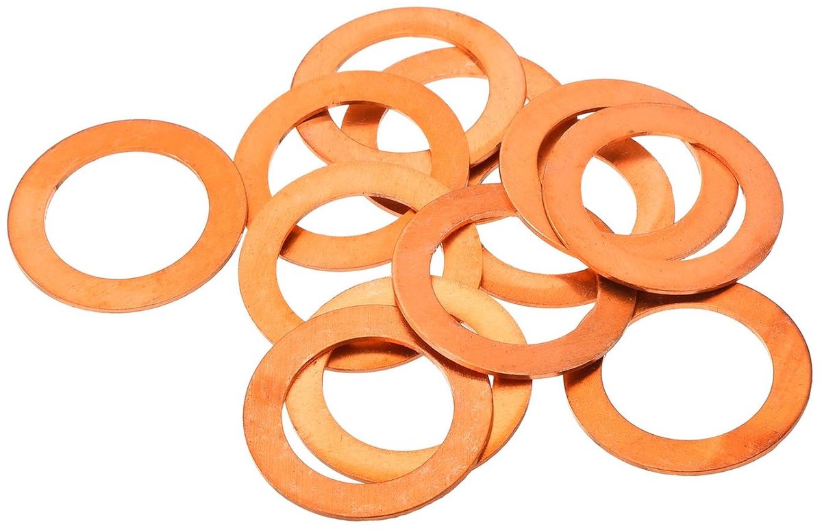 12 stuks verbeterde platte koperen sluitringen, metrische platte koperen afdichtringen, 20 x 30 x 1 mm voor hydraulische verbindingen, schroefbouten, moeren, elektronische reparatie