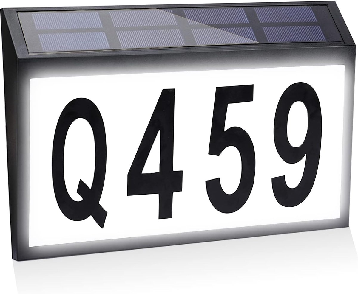 Grote Zonnehuis Nummer Teken Wit Licht Zonnehuis Nummer Zonnedeur Nummer Plaques Voor Muur Huis Nummers Plaques Waterdicht