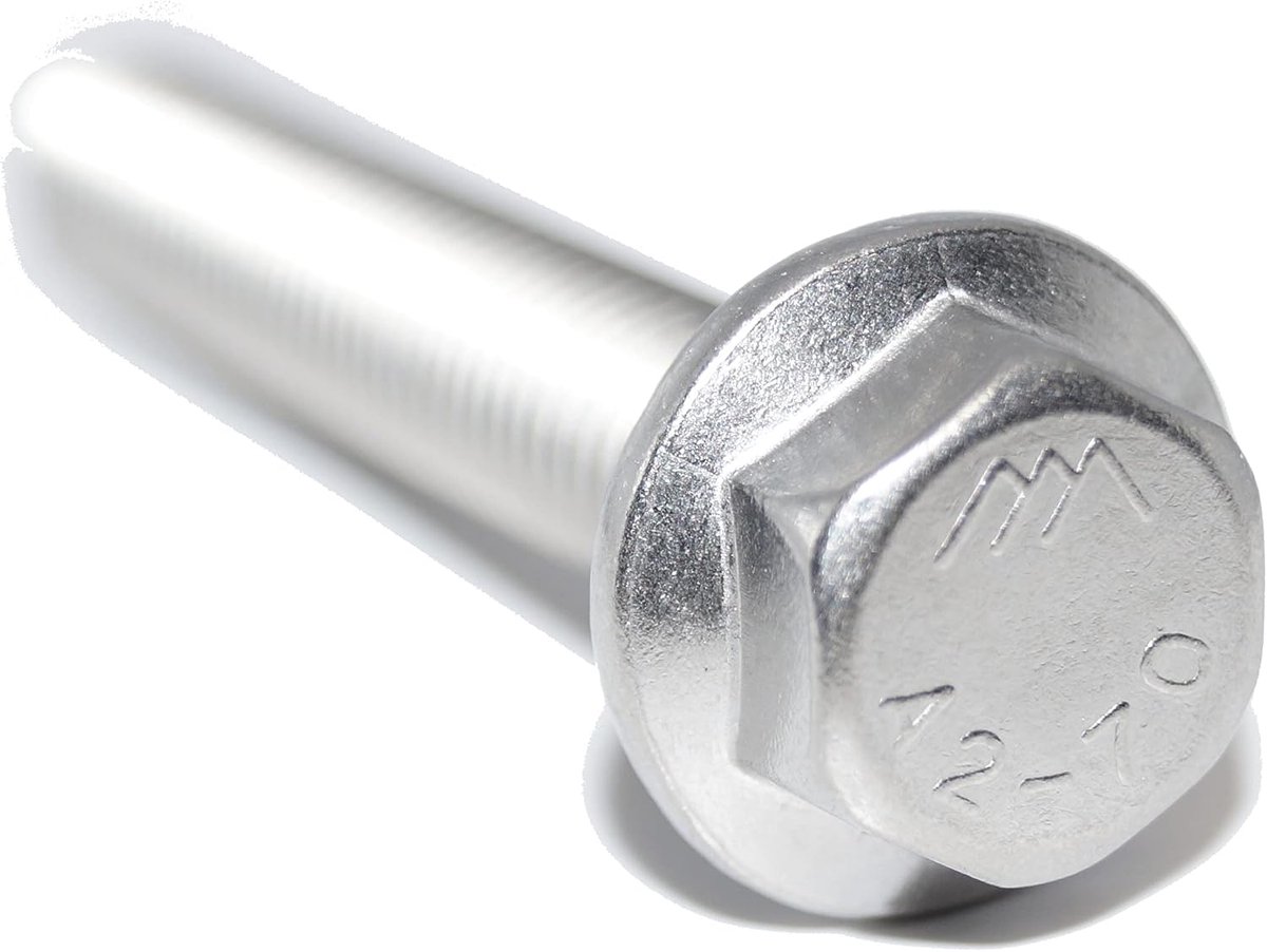 Zeskantbouten met flens M8X16 15 stuks DIN 6921 A2 roestvrij staal, volledige schroefdraad en vergrendelingspand