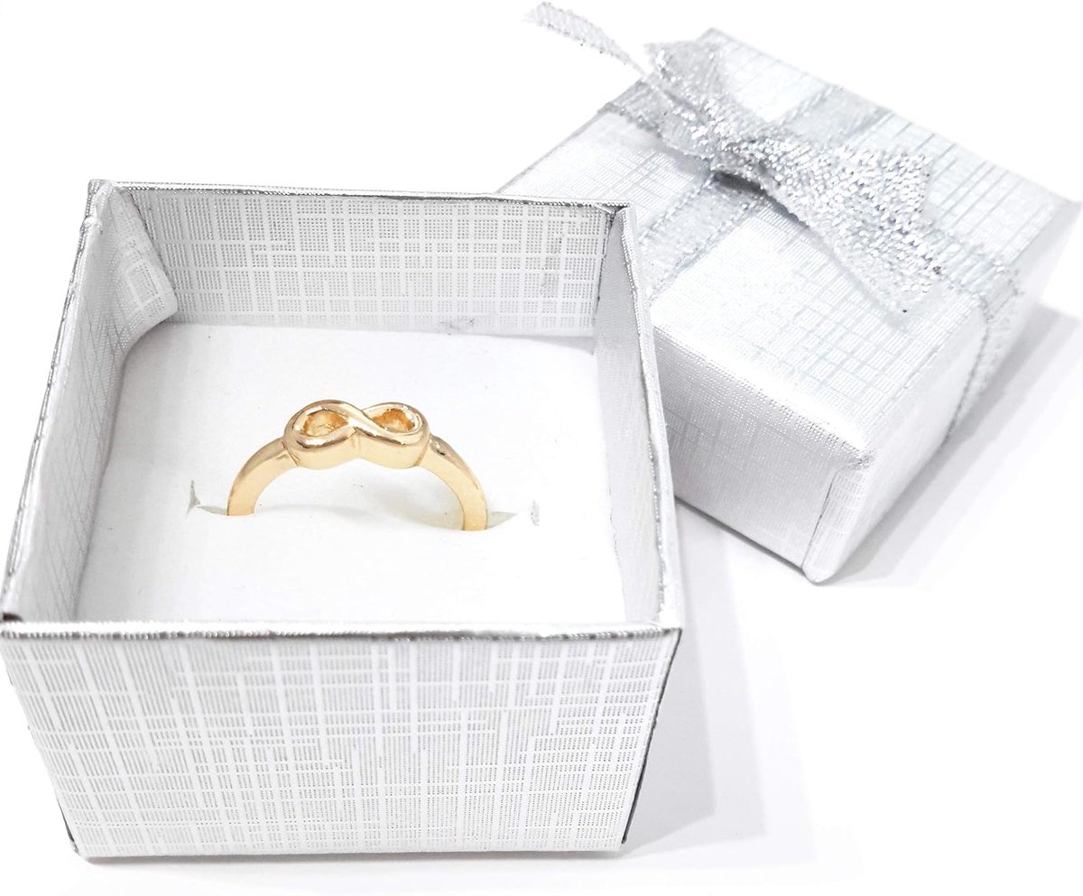 Ringen met oneindigheidsteken, verzilverd en roséverguld, minimalistische stijl, modesieraden, maten, Zilver