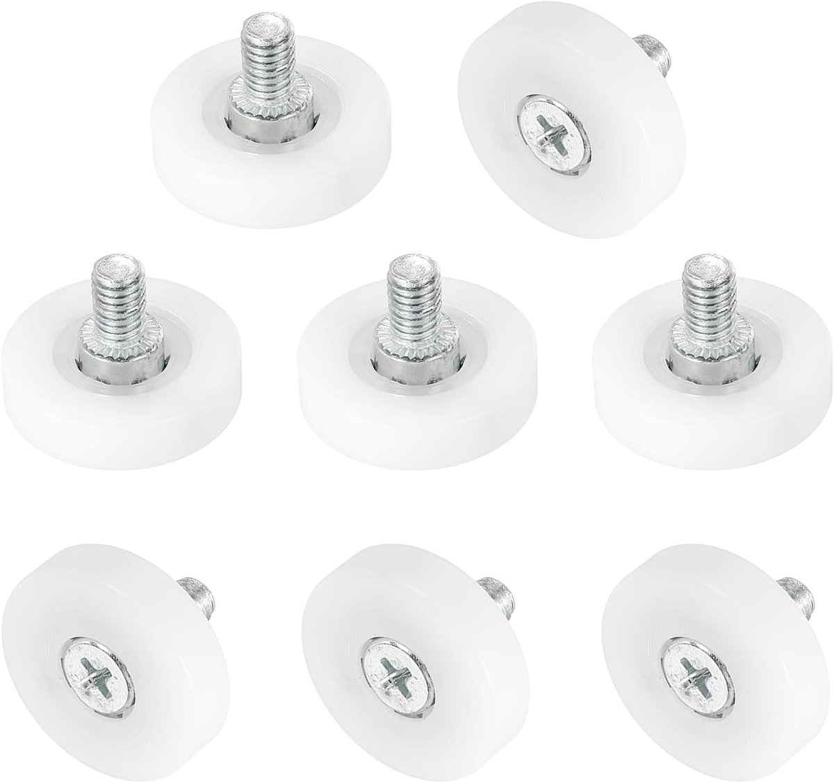 Wieltjes voor laden, nylon, reservewielen voor riemschijven, laden, kasten, lagers, 26 mm, glijrails, wielen voor het positioneren van laden, voor meubelonderdelen, kast, verpakking van 8