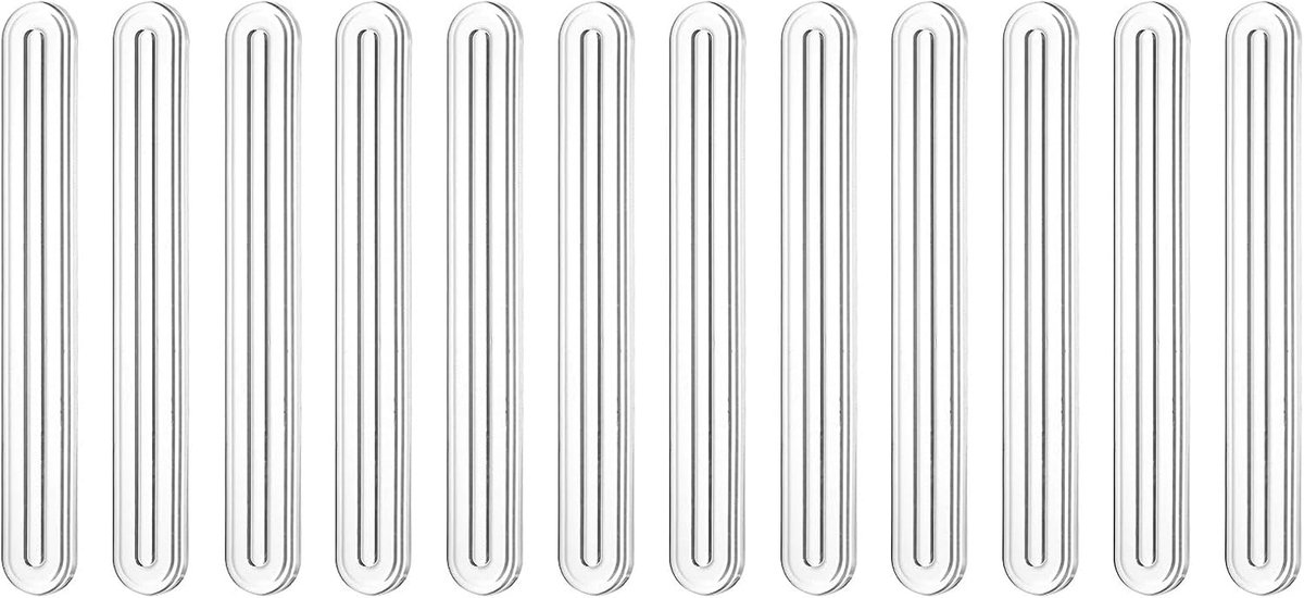 Wandbescherming tegen meubels, transparante meubelbuffers van siliconen rubberen buffers, wandbescherming, kastdeurbuffers, zelfklevende wandbeschermbuffers, 14 cm x 18 mm x 5 mm, 12 stuks