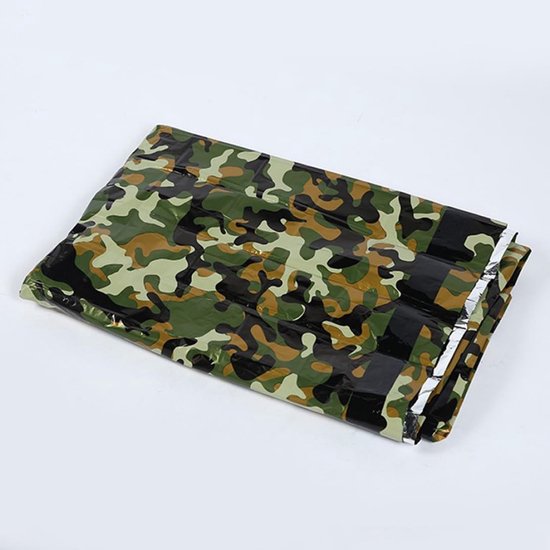 Nood Slaapzak - Thermische Decken - Outdoor Kamperen - Reflecteert Warmte - Compact Opvouwbaar - Camouflage — afbeelding 3