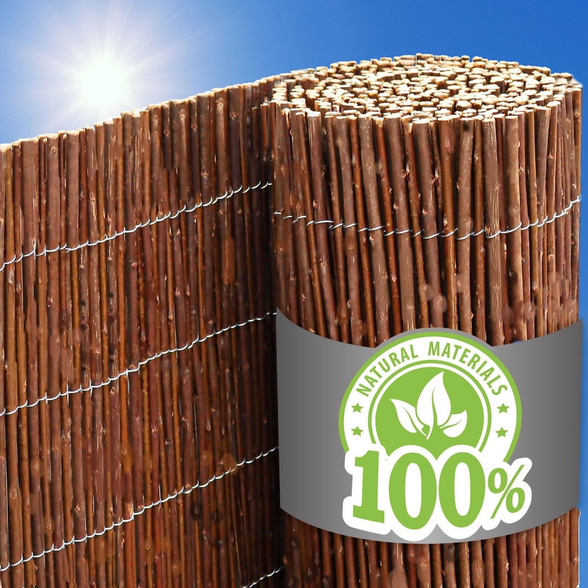 urfence Jouw Oase: 100x300 Wilg Balkonscherm Privacy Mat - Tuin Wilgenmat Balkon Inkijkbescherming - Ondoorzichtig & Weerbestendig Wilgentakken Windscherm Zonnescherm Wandbekleding Wilgenrol Tuin Hek