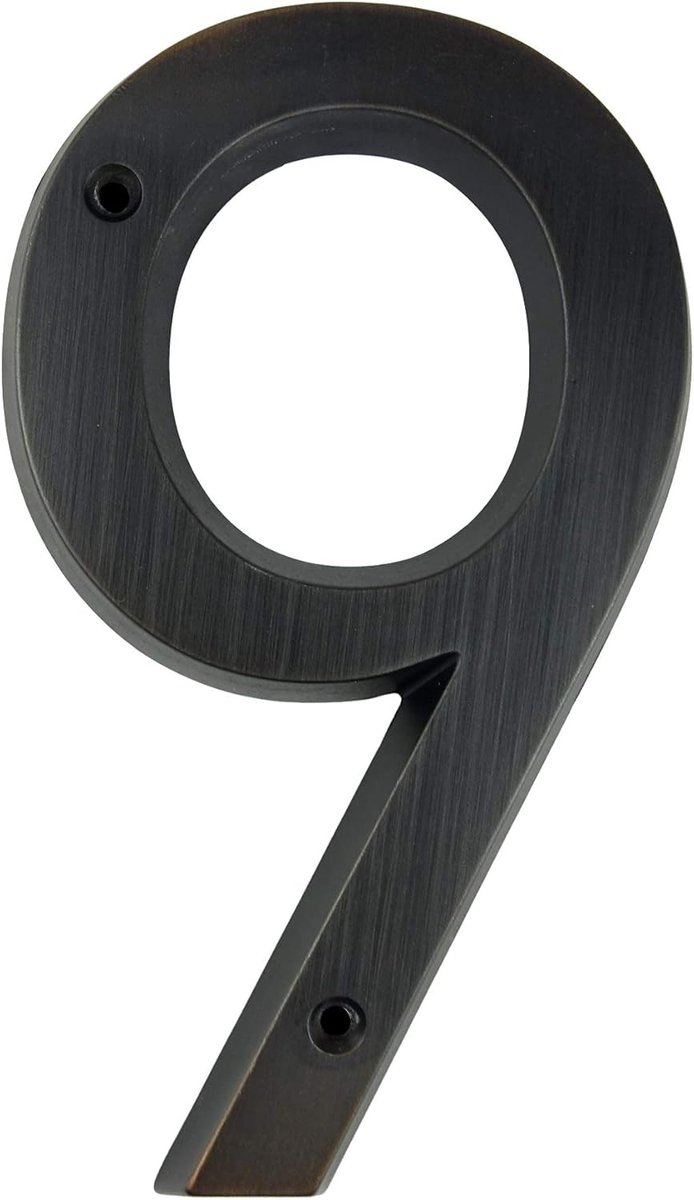Huisnummerbord 6 Inch (15 cm) Vintage Stijl Aged Brons Afwerking Deurnummers Bewegwijzering Plaquette Straat Huisadres Cijfers, Zinklegering (9)