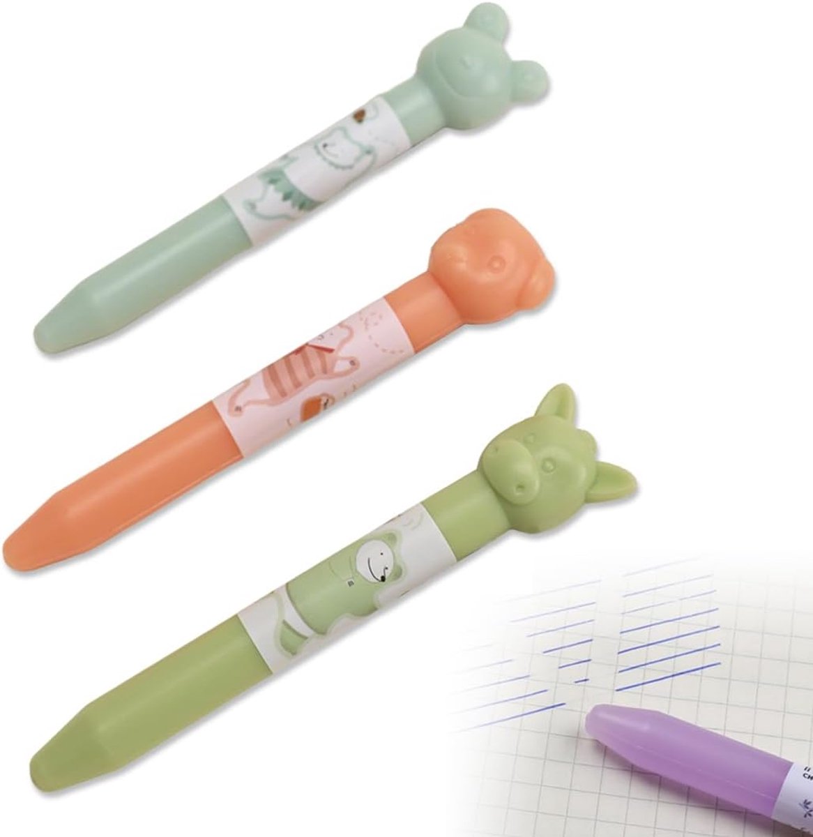 3 stuks gum, uitwisbare gelpen, pen, gum, siliconen gum voor het wissen van thermische inkt, penrubber, dierdesign