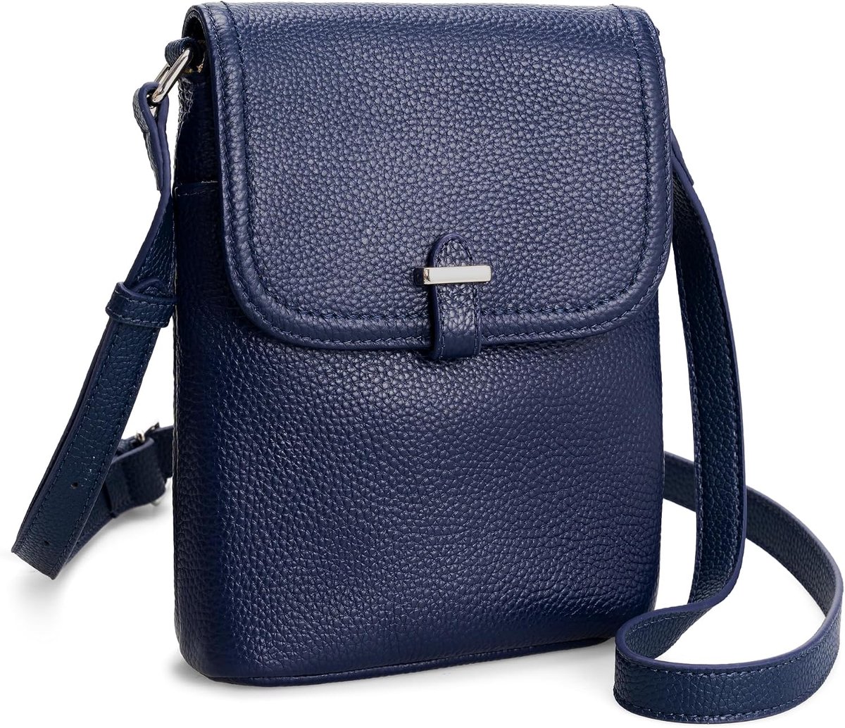 Befen Real Leather Small Crossbody Purses for Women, Women's Cross Body Phone Bags Purse Handbag with RFID Blocking Card Slots for Travel Navy Blue