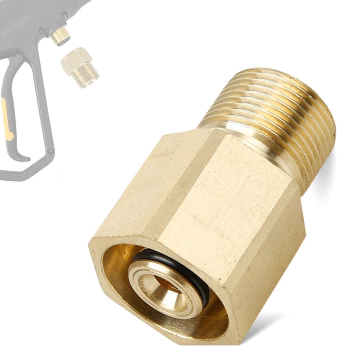 Adapter messing M22/14 - terugloopschroefdraad - voor HD5/11 en ProHD - vervangt oudere aansluitingen - ShopVlot