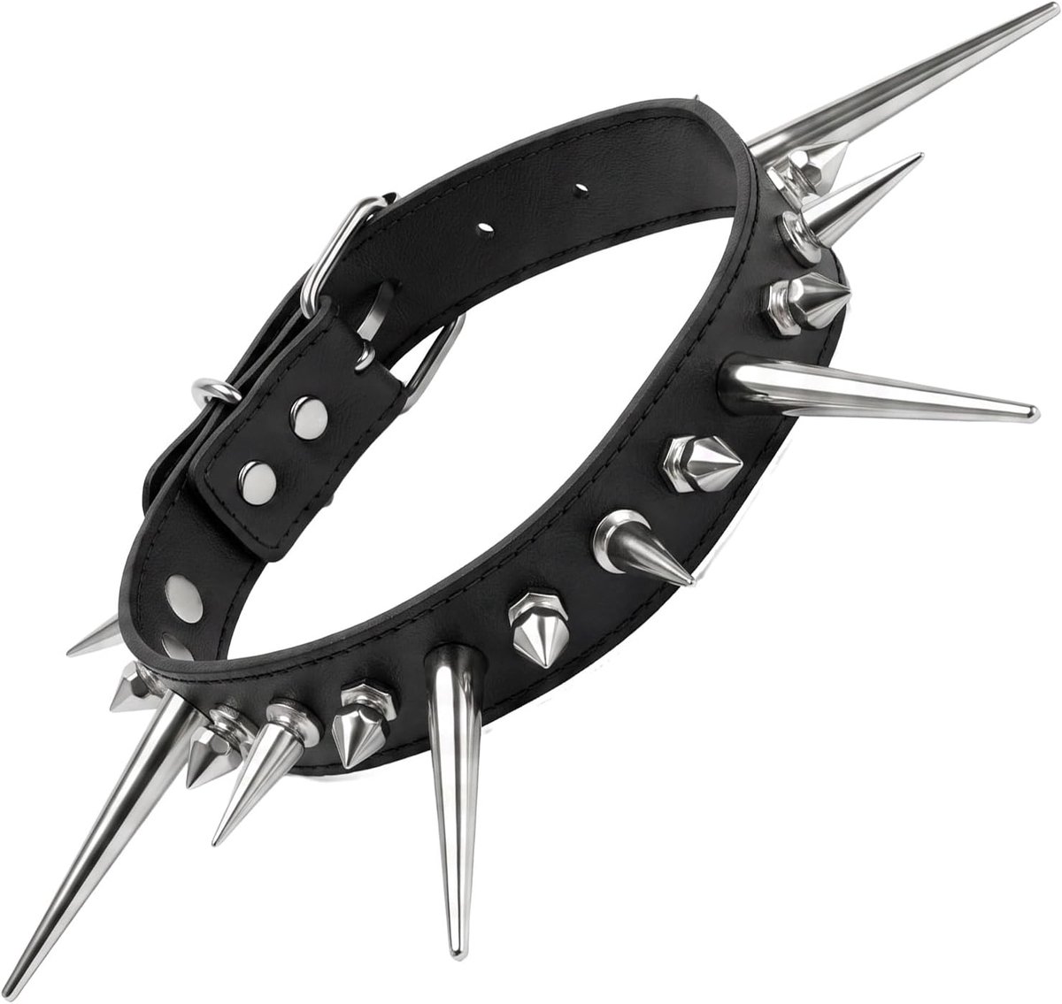 Gothic choker halsband - PU leer - spikes - ideaal voor punk en emo stijl - ShopVlot