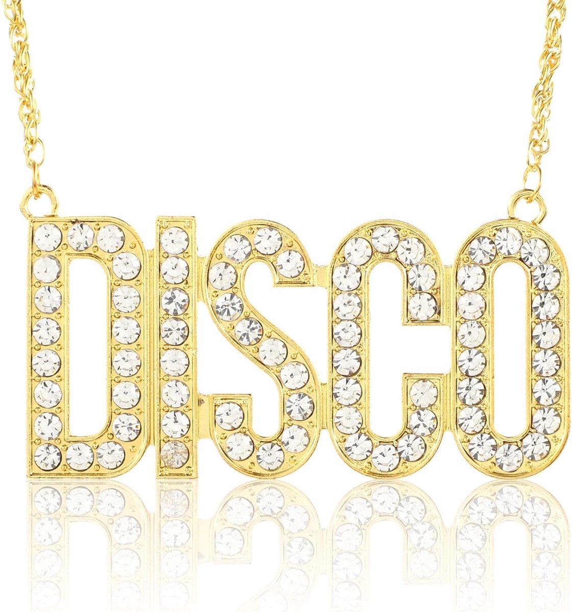Disco ketting voor mannen en vrouwen - Hippie ketting - Gouden metalen sieraden - Perfect voor discofeesten - ShopVlot