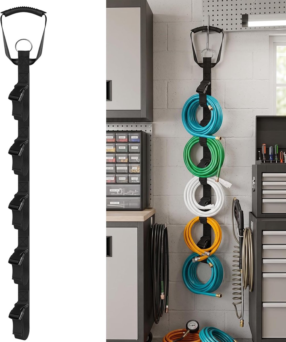 Verlengkabel organizer met 5 vakken - robuuste nylon - herbruikbare kabelhouder - ideaal voor garage en werkplaats - ShopVlot