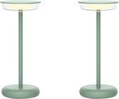 Luxus Lampe de table sans fil Mykonos - Vert antique - Greece Nights - Lampe de table d'extérieur - Lampe de camping - Résistante à l'eau - Rechargeable - Batterie - Dimmable