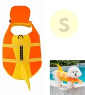 Hondenzwemvest - Maat S - Hoog drijfvermogen - Extra kinondersteuning - Verstelbaar handvat - Zwemvest Hond voor kleine honden - Voor teckel, bulldog, bichon en kleine middengrote rassen - Geel