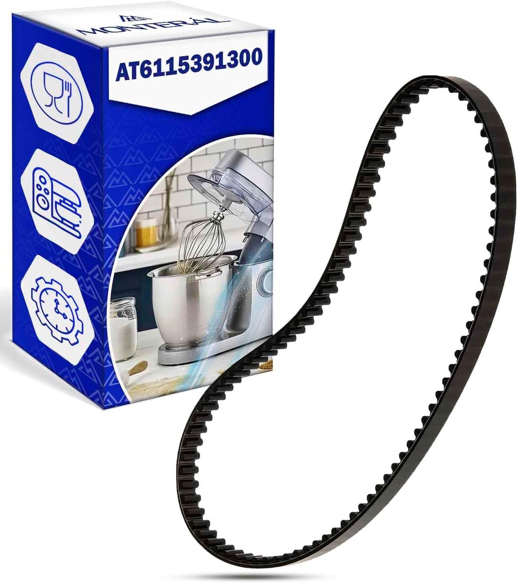 Timing belt voor foodprocessor - originele code AT6115391300 - geschikt voor Ariete 1594 - ShopVlot