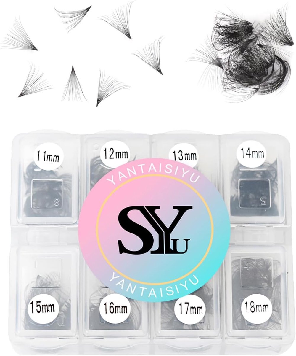 Eyelash extensions 600pcs - 20D premade fans - D Curl - volume effect - ShopVlot