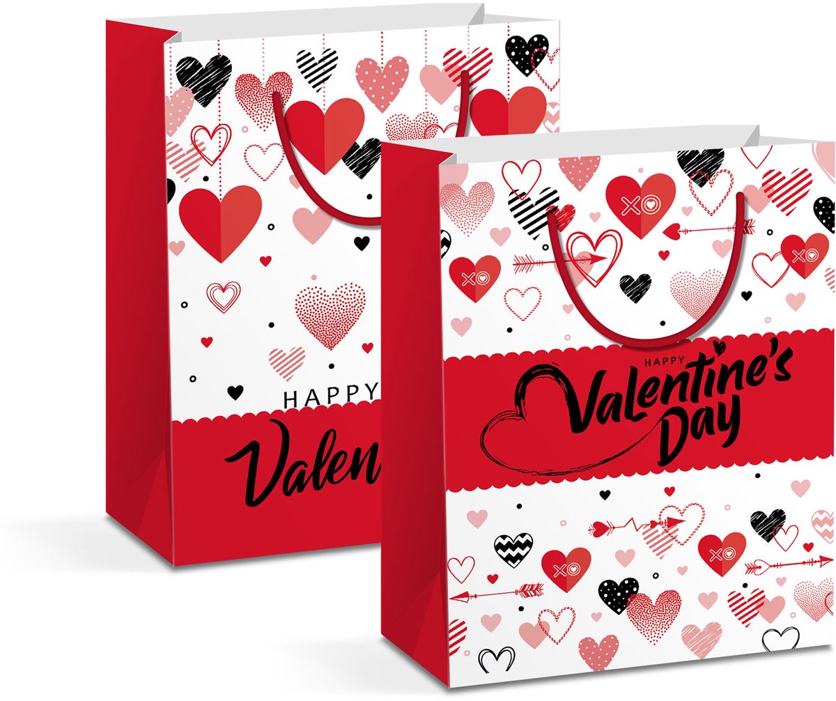 Cadeauzakje - papier - 114 x 64 x 146 mm - 2 soorten / verpakking 12 Stuks [58305]