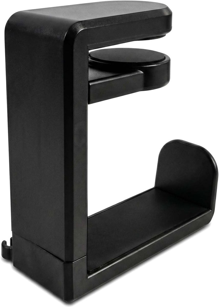 Hoofdtelefoonstandaard 360 graden rotatie - verstelbare hoofdtelefoonhouder - onder bureau met kabelclip - ShopVlot