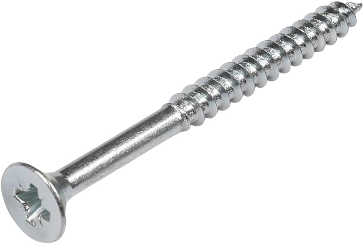 Houtschroef conisch 4.5x40 mm - 25 stuks - zilver - ideaal voor meubelmontage - ShopVlot