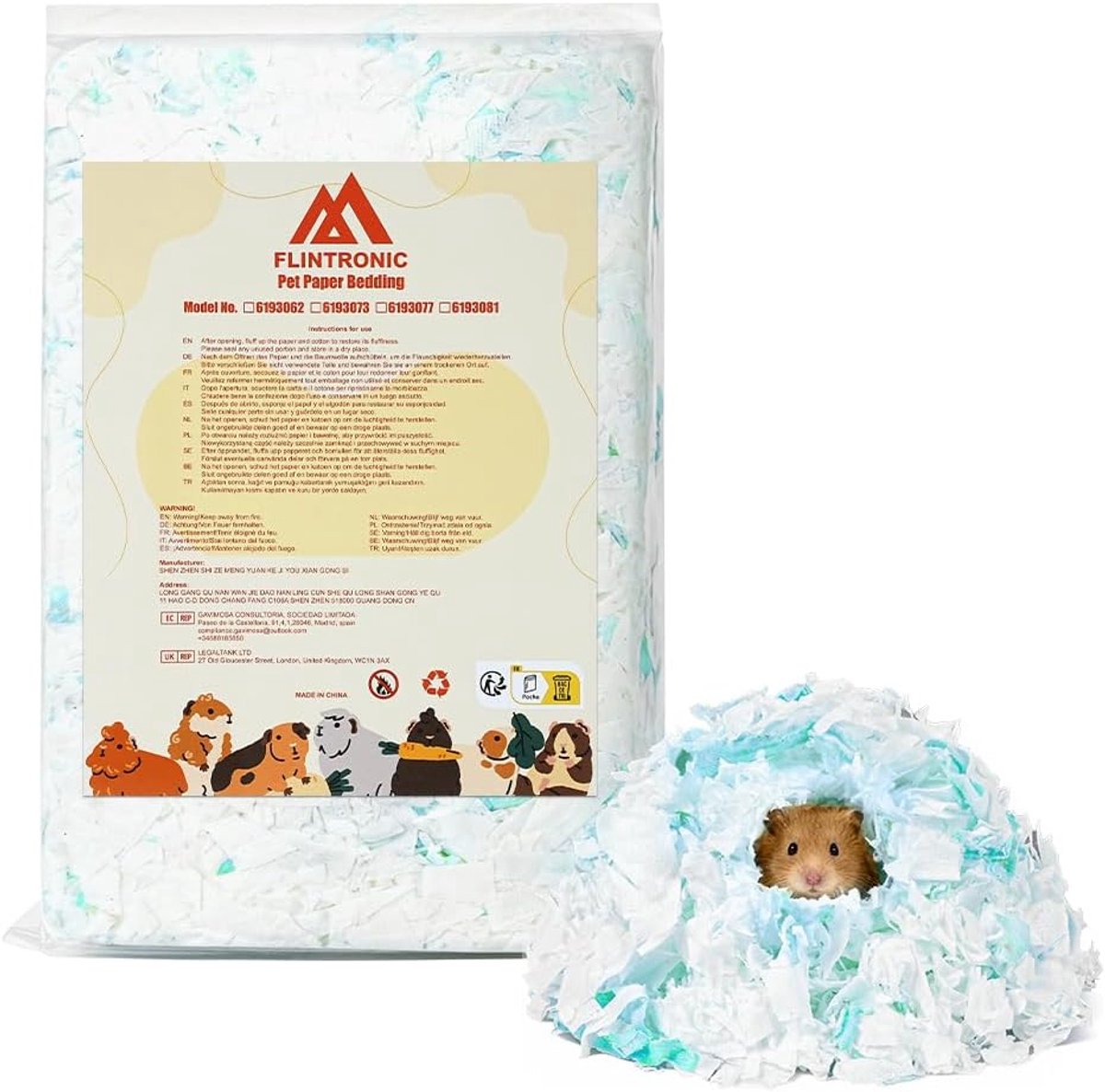 Kattenbakvulling voor kleine dieren 15 liter - papier - stofvrij - geurcontrole tot 14 dagen - ShopVlot