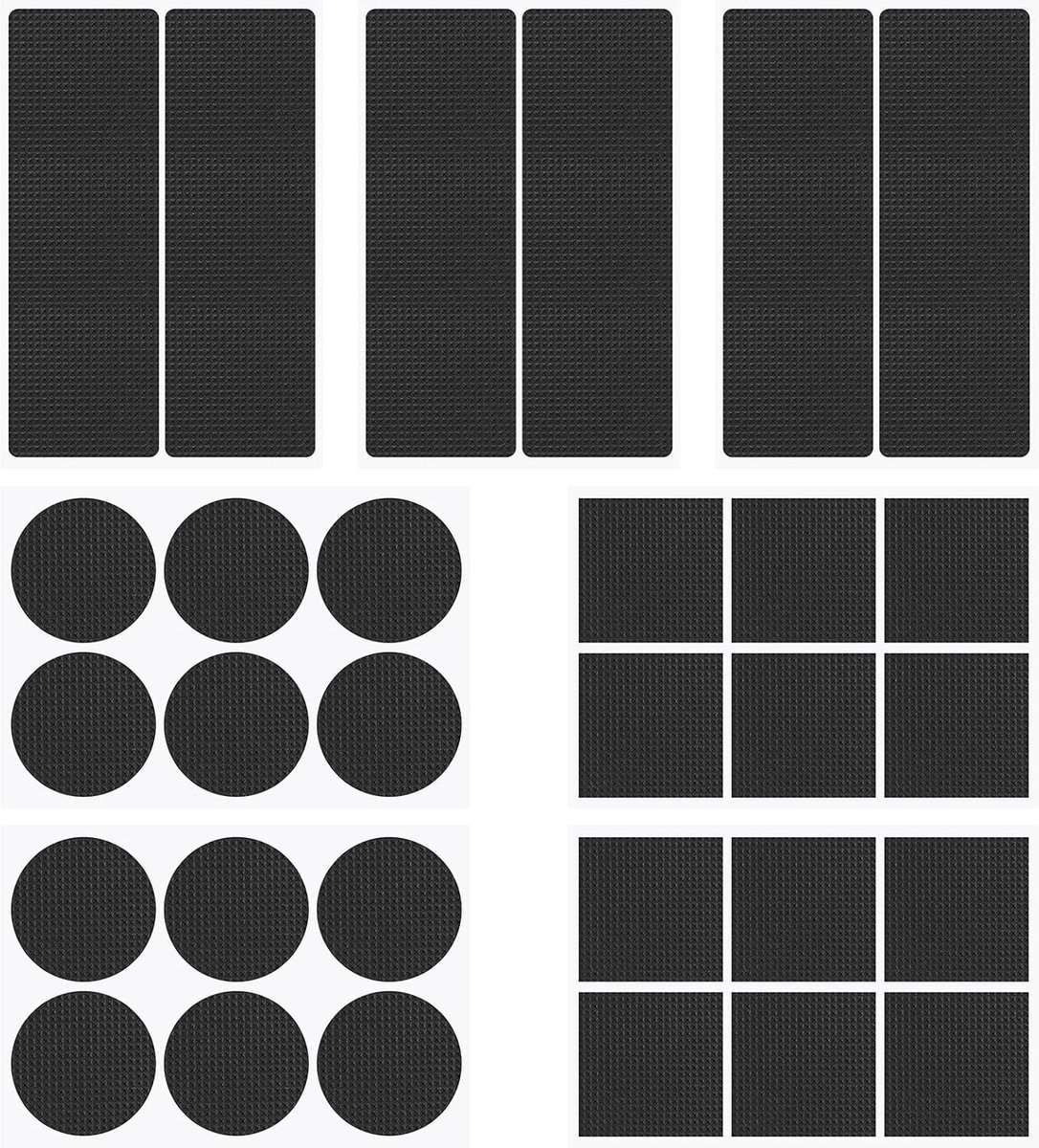 Non-slip pads 60 stuks - zelfklevend rubber - diverse maten - voorkomt schuiven van meubels - ShopVlot