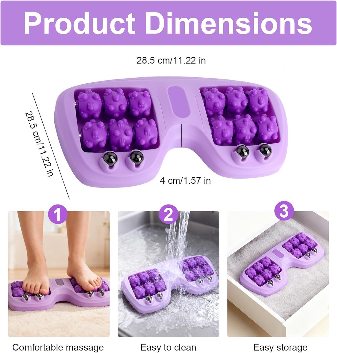 SnelShoppen - Voetmassage Roller Draagbare Voetmassager voor Ontspanning, Dubbele Voetmassage Roller voor Mannen en Vrouwen, Ideaal voor Thuis en Reiz