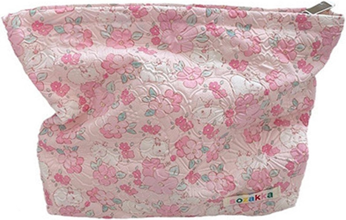 Cosmetic Bag 23 x 18 cm - Bloemenpatroon - Elegant Design - Geschikt voor Reizen - ShopVlot