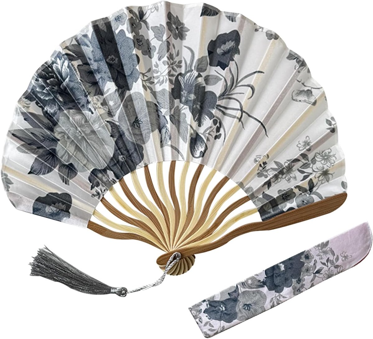 Vouwfan set - bamboe met zijde - vintage design - ideaal voor bruiloften - ShopVlot
