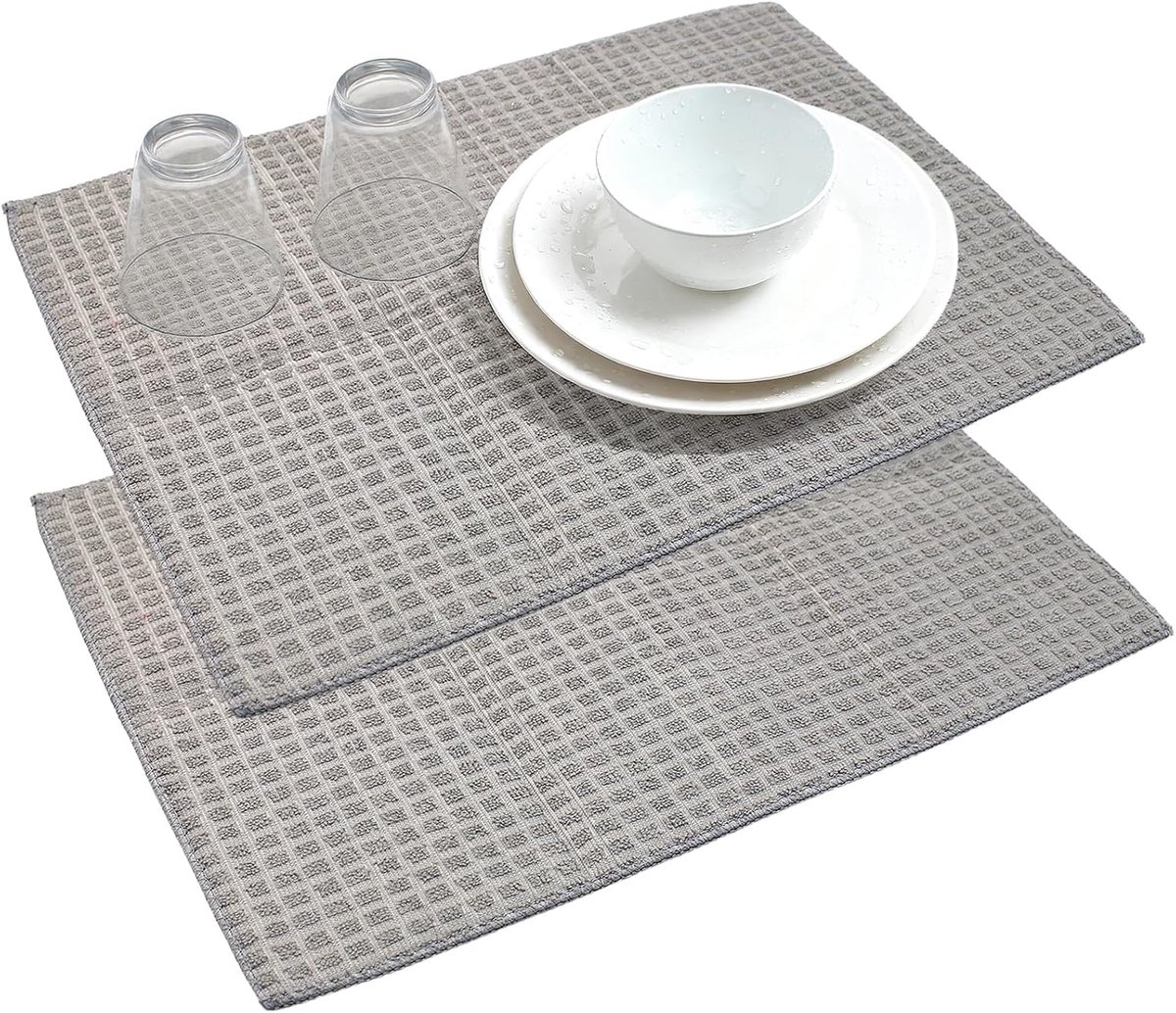 Afwasdrainmat 50 x 38 cm - Microvezel - Sneldrogend - Houdt servies droog - ShopVlot