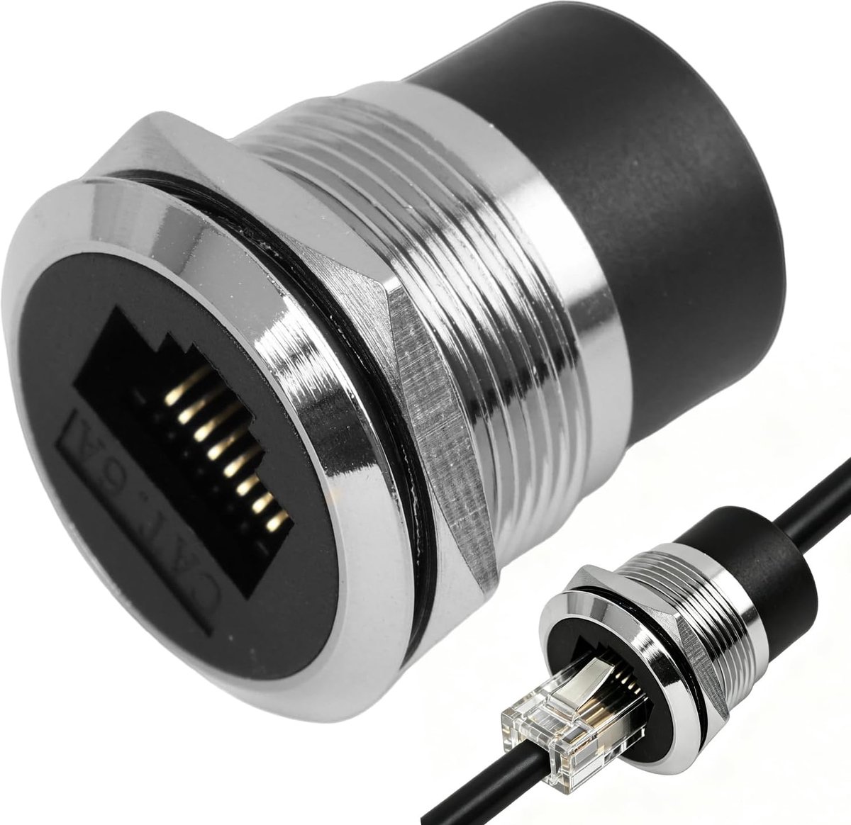 Netwerkadapter RJ45-koppelaar - LAN-fitting met schroefdraad - voor ethernetverbinding en verlenging - ShopVlot