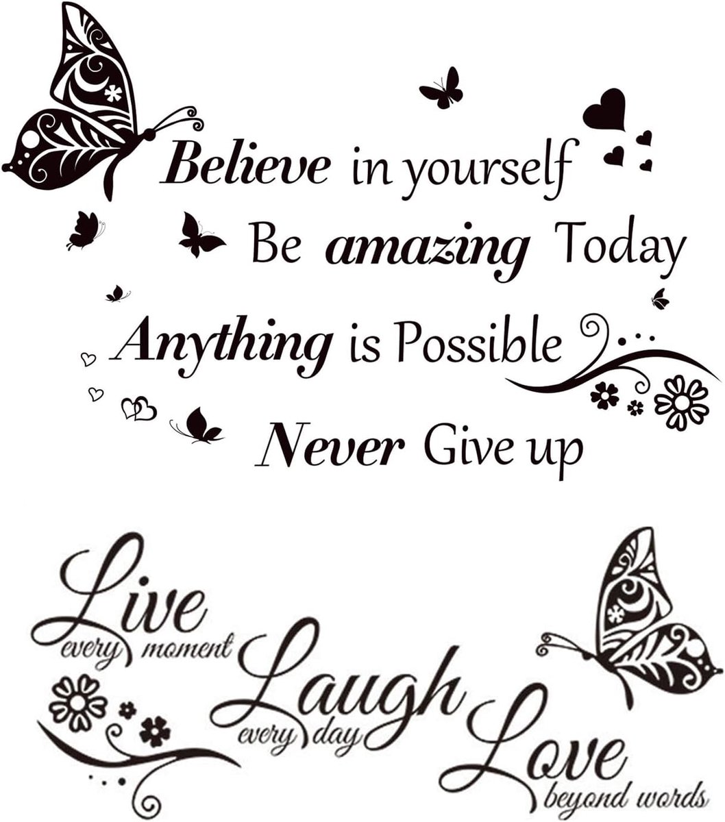 Inspirerende muurstickers 30 x 60 cm - zelfklevend PVC - decoratief met gezinsquote - perfect voor slaapkamer - ShopVlot