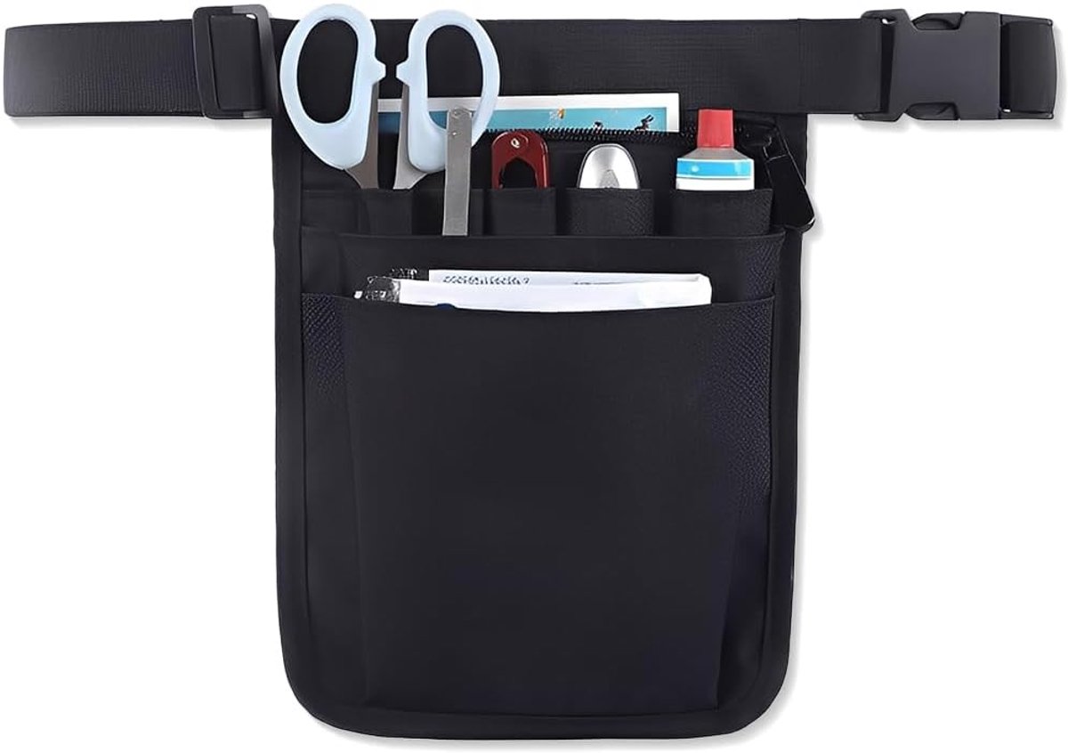 Nurse Bag 25 x 18 cm - Zwarte Heuptas - Multifunctioneel - Voor Medische Hulpmiddelen - ShopVlot