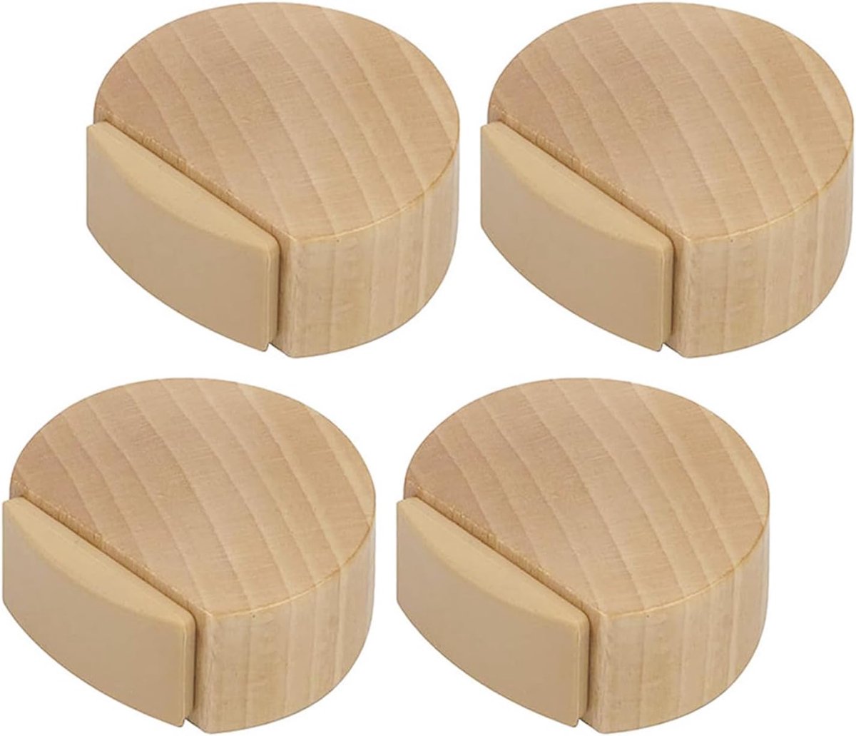 Deurstopper zelfklevend 4-pack - natuurlijk eikenhout - wand- en meubelbescherming - veilig voor uw gezin - ShopVlot