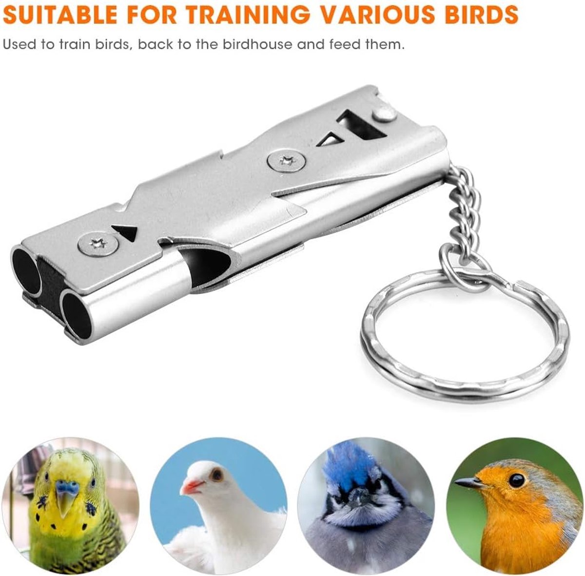 Hondenfluitje voor vogels - metalen ultrasone fluit - gedragstraining - ideaal voor het terugroepen van vogels - ShopVlot