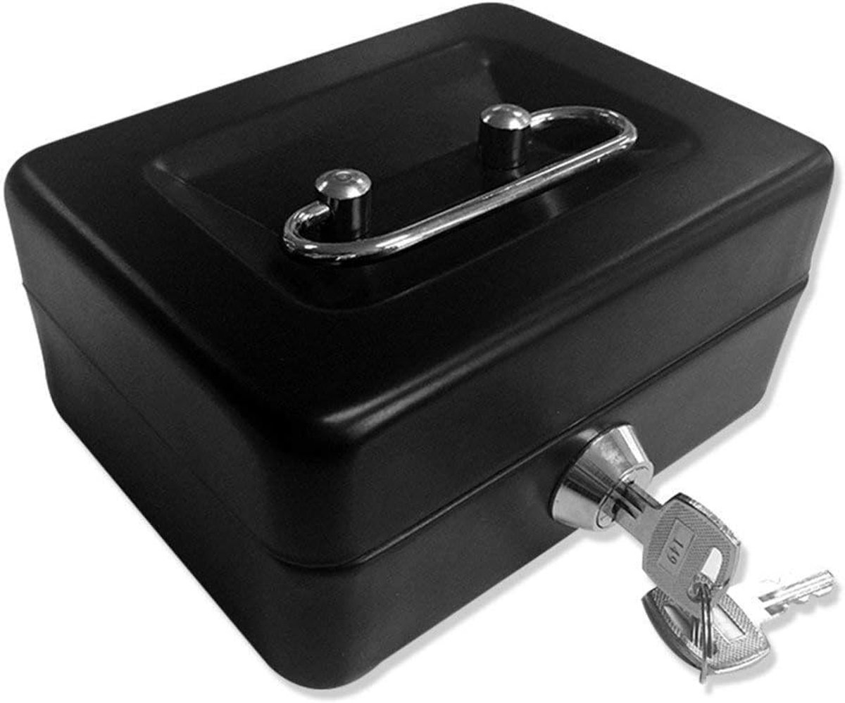 Grote Geldcassette met Sleutels - Draagbare Metalen Geldbox - Dubbele Laag voor Veiligheid en Organisatie - ShopVlot