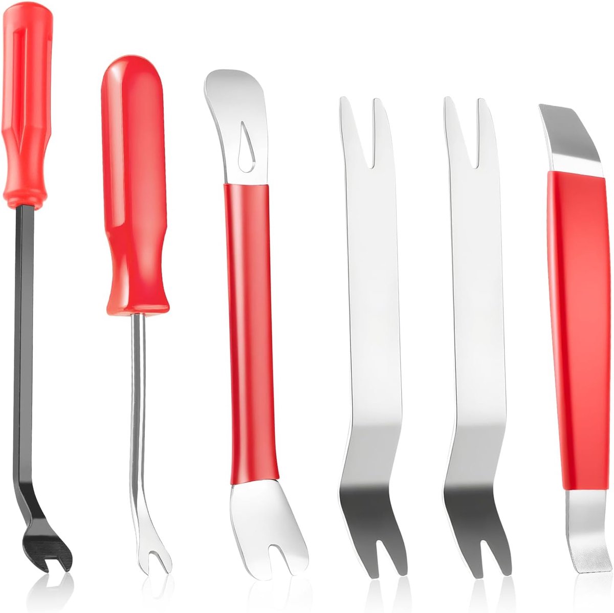 Hefboom-gereedschap auto demontage set - 6-delig metaal - ergonomisch ontwerp - ShopVlot