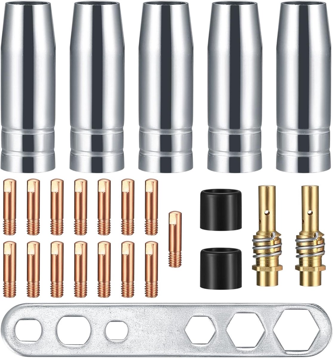 Slijtageonderdelen set 25-delig - geschikt voor beschermingsgas-lasapparaat - ideaal voor lasaccessoires - ShopVlot