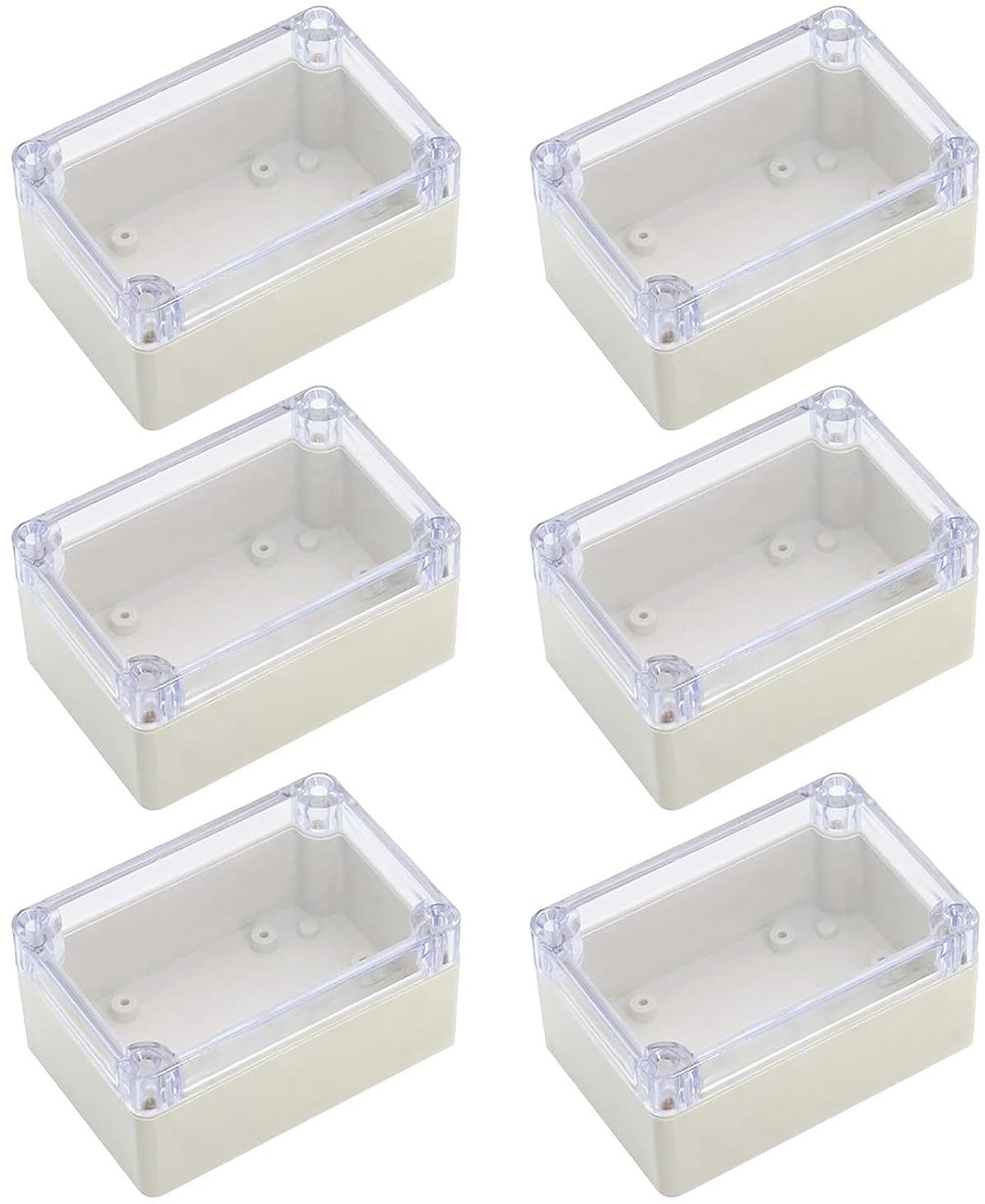 Waterdichte elektronische behuizing 58 x 83 x 33 mm - transparante deksel - robuust en lichtgewicht - ShopVlot