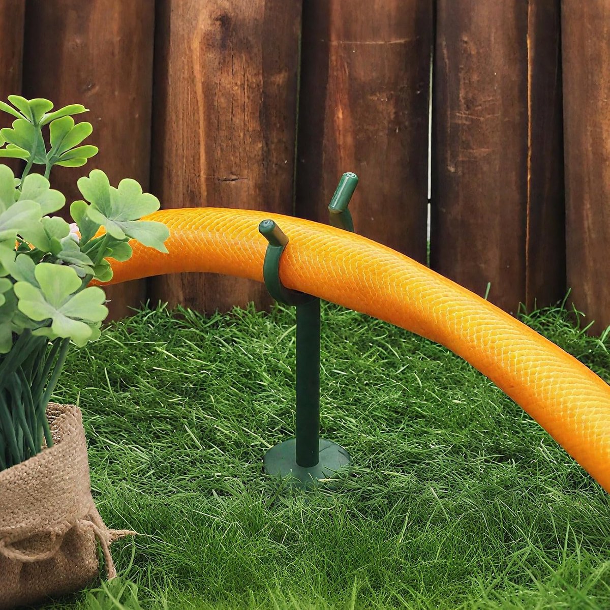 Slanggeleider - Tuinslanghouder - Georganiseerde Tuin - Weerbestendig Materiaal - 19 cm - Groen – foto 5