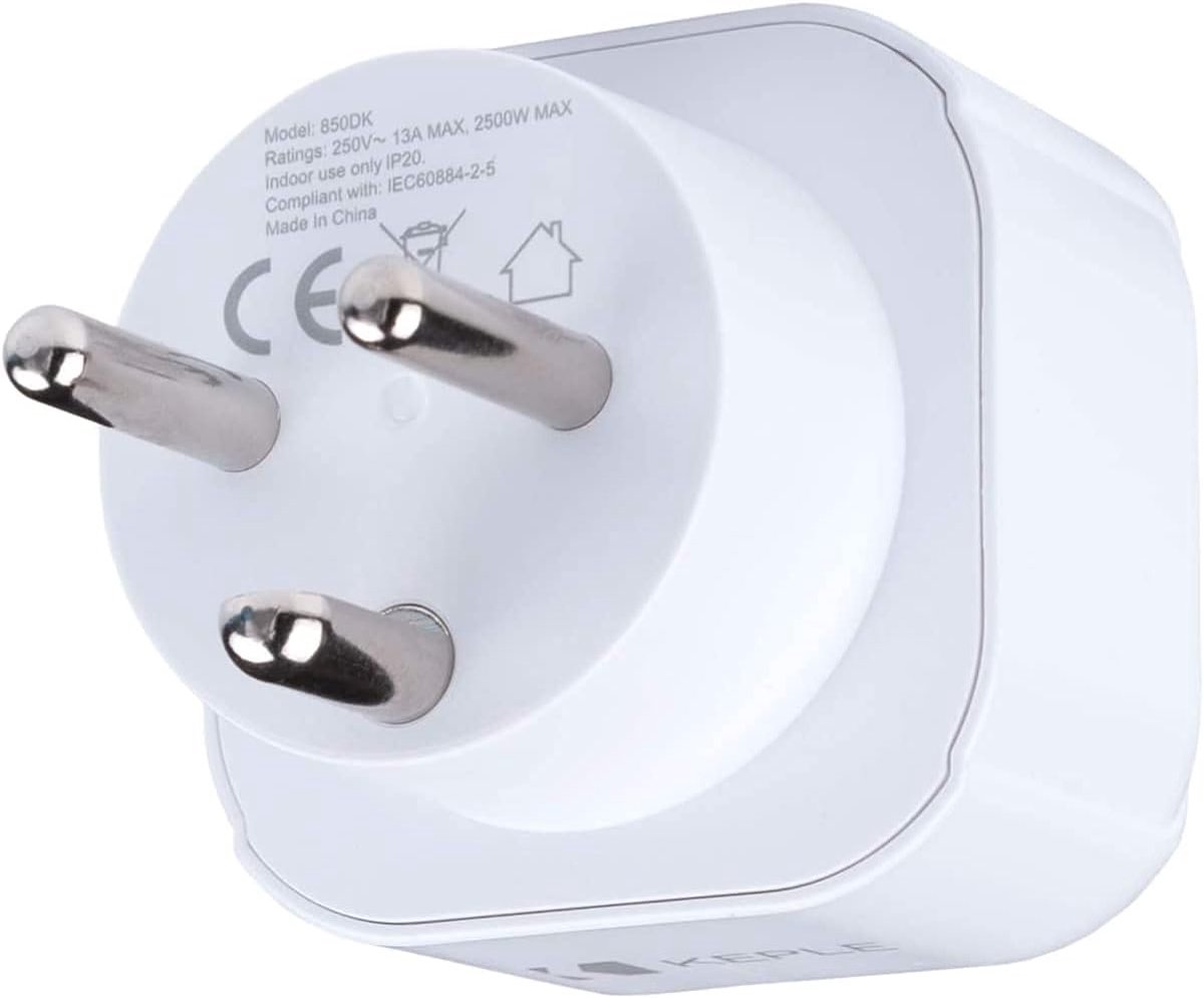 Adapterplug Type J - 3-pins naar 2-pins EU - Voor internationale reizen - Eenvoudig in gebruik - ShopVlot