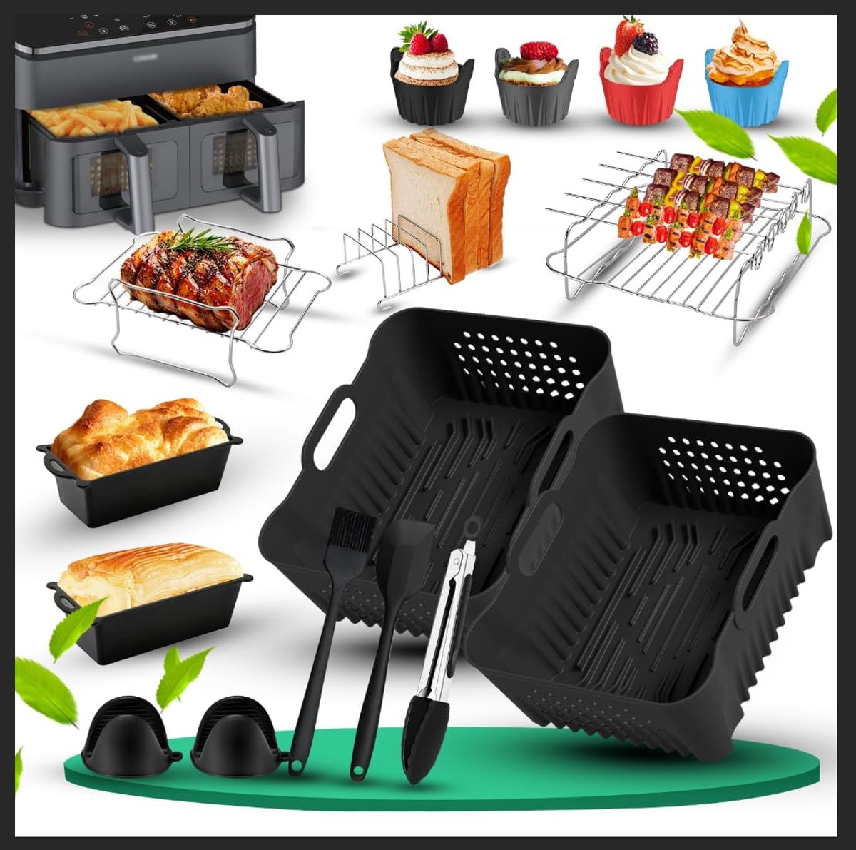 Siliconen bakvorm voor Cosori Dual Blaze 8.5L - 21-delige set - Inclusief herbruikbare accessoires - ShopVlot