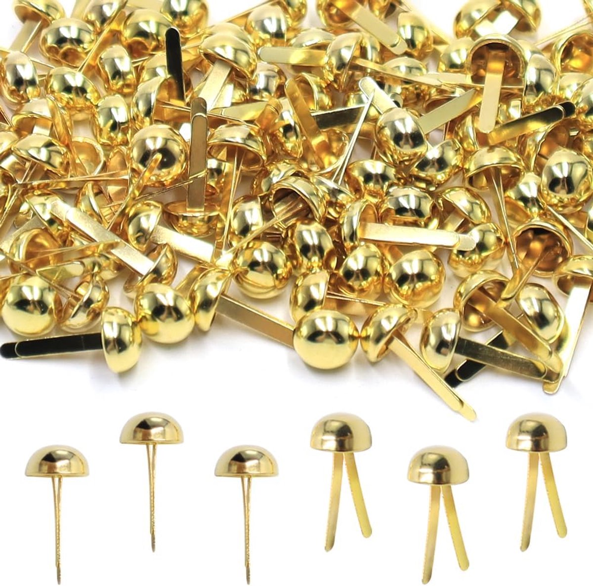 SnelShoppen - 400 Stuks Ronde Hoofd Patroon Klemmen, Gouden Patroon Zak Klemmen, Ronde Hoofd Klemmen voor Papier, Kaarten en Scrapbooking