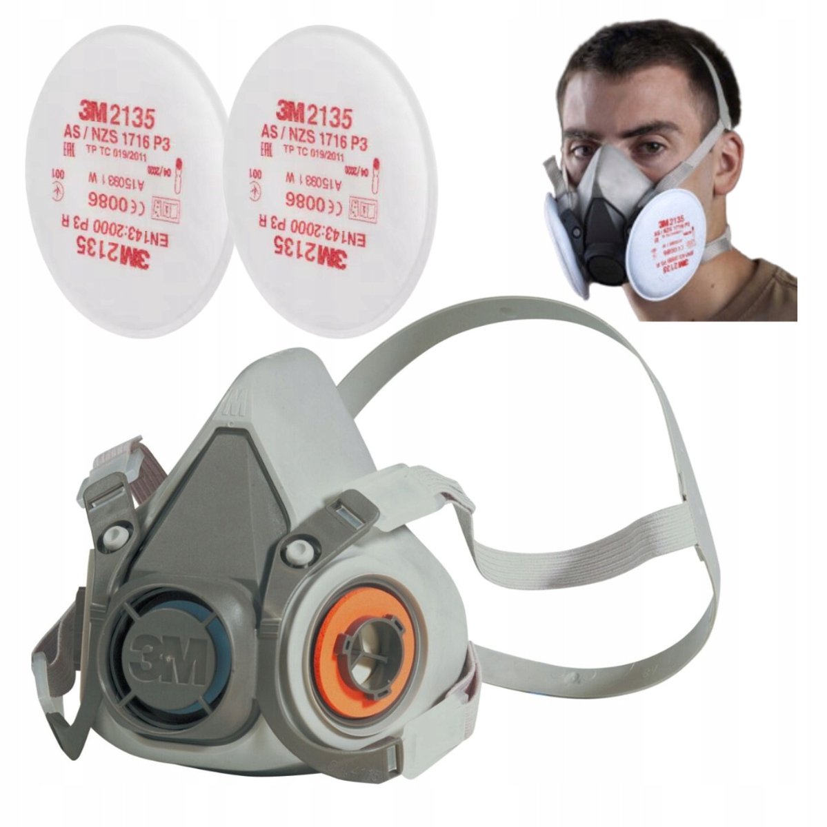 Merkloos Markless herbruikbaar stofmasker met P3-filter, maat L