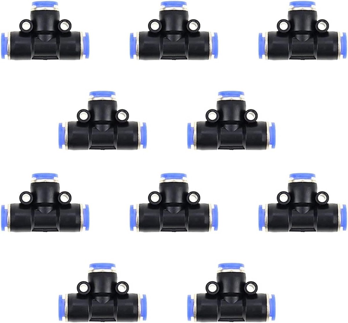 Pneumatische connector 6mm - 3 weg - hoogwaardig PE en messing - eenvoudig te installeren - ShopVlot