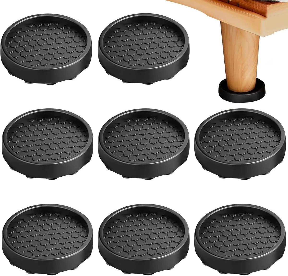 Meubelcoasters 8 Stuks - Siliconen Rond 5cm - Antislip met Zuigcups - Voorkom Wegrijden van Meubels - ShopVlot