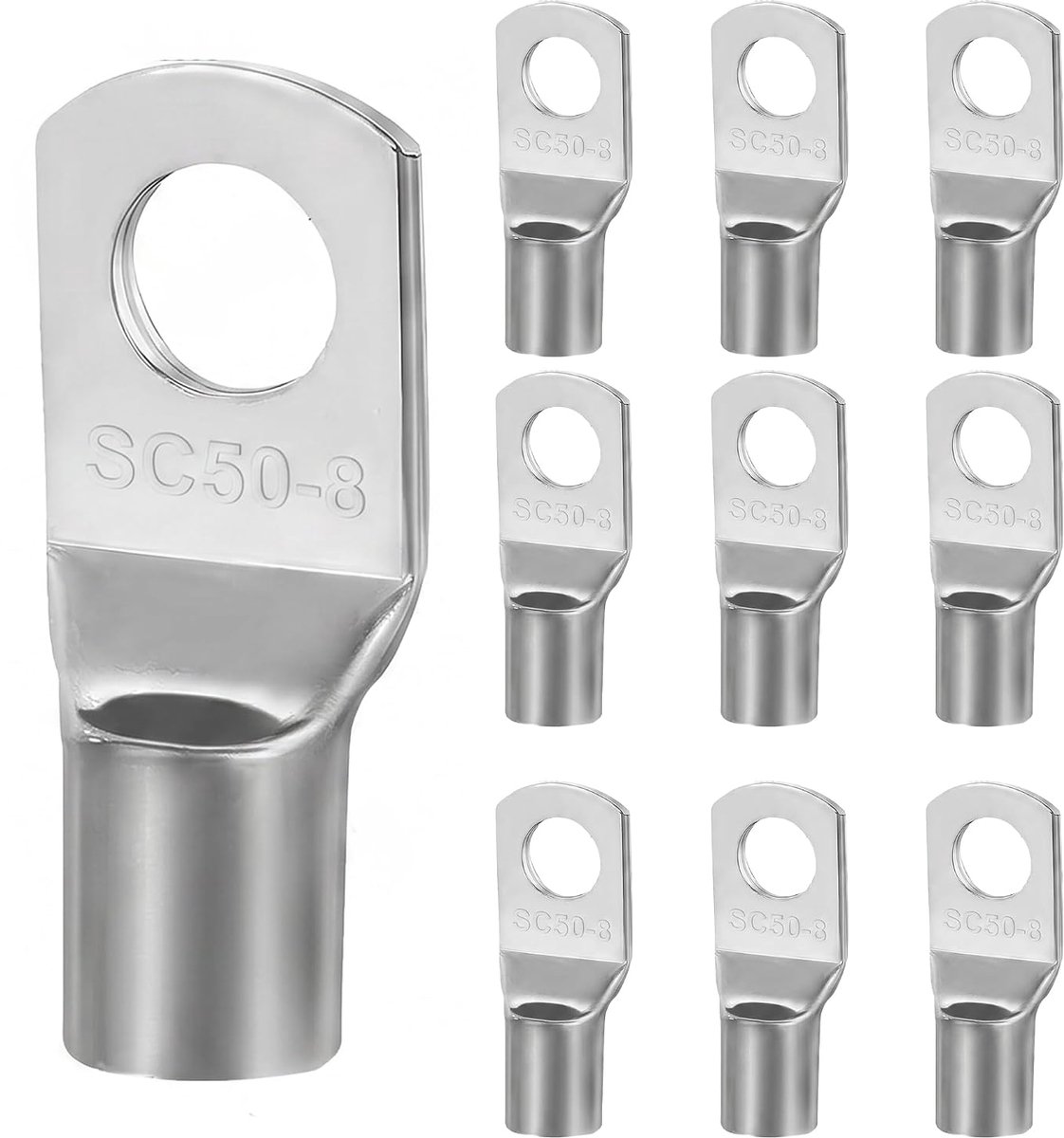 Krimppunten set van 10 - niet-geïsoleerd - tin-gelege koper - ideaal voor 1,5mm² elektrische draden - ShopVlot