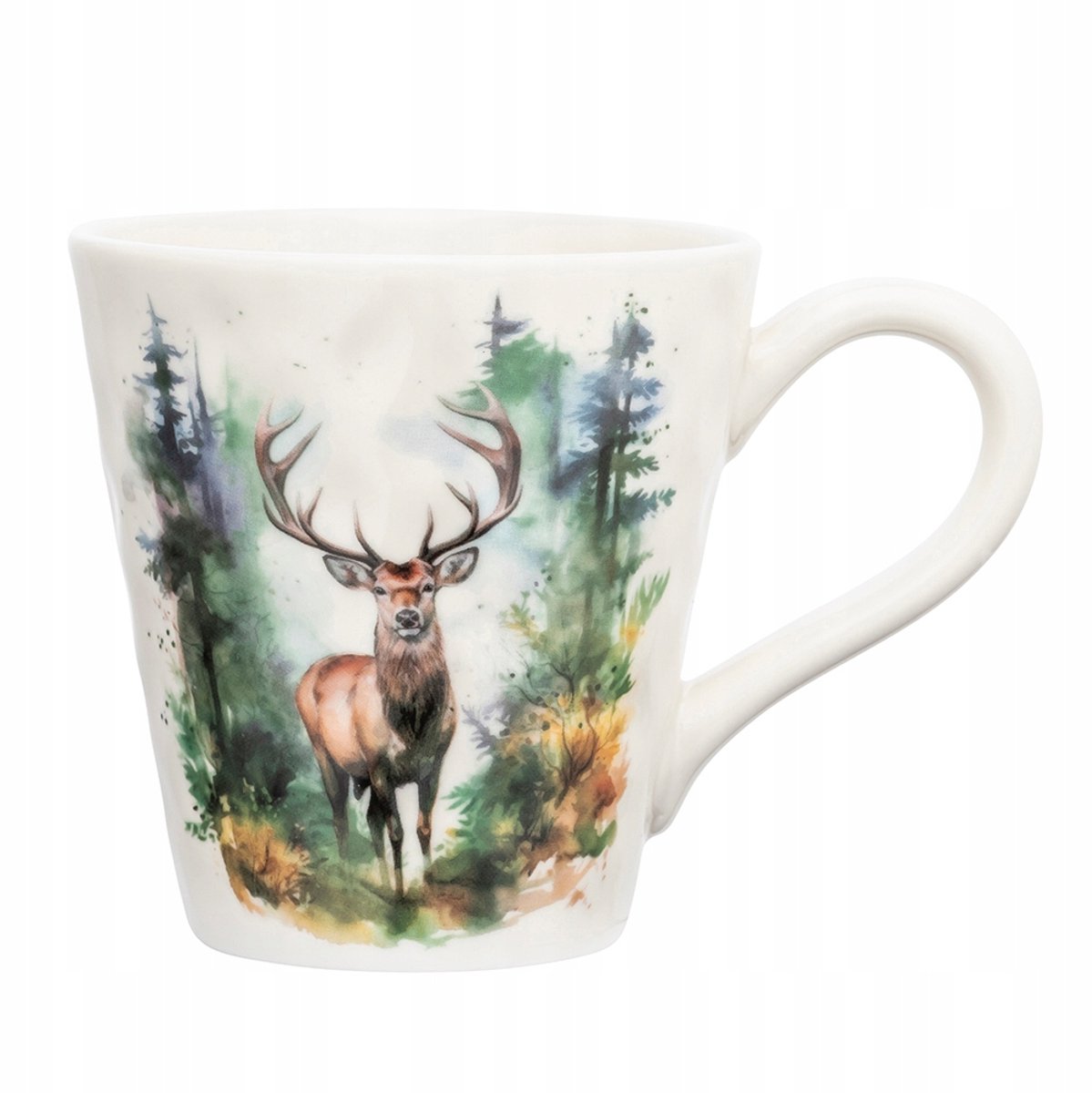 Merkloos Grote Keramische Mok 480 ml - Kerst Design met Hert