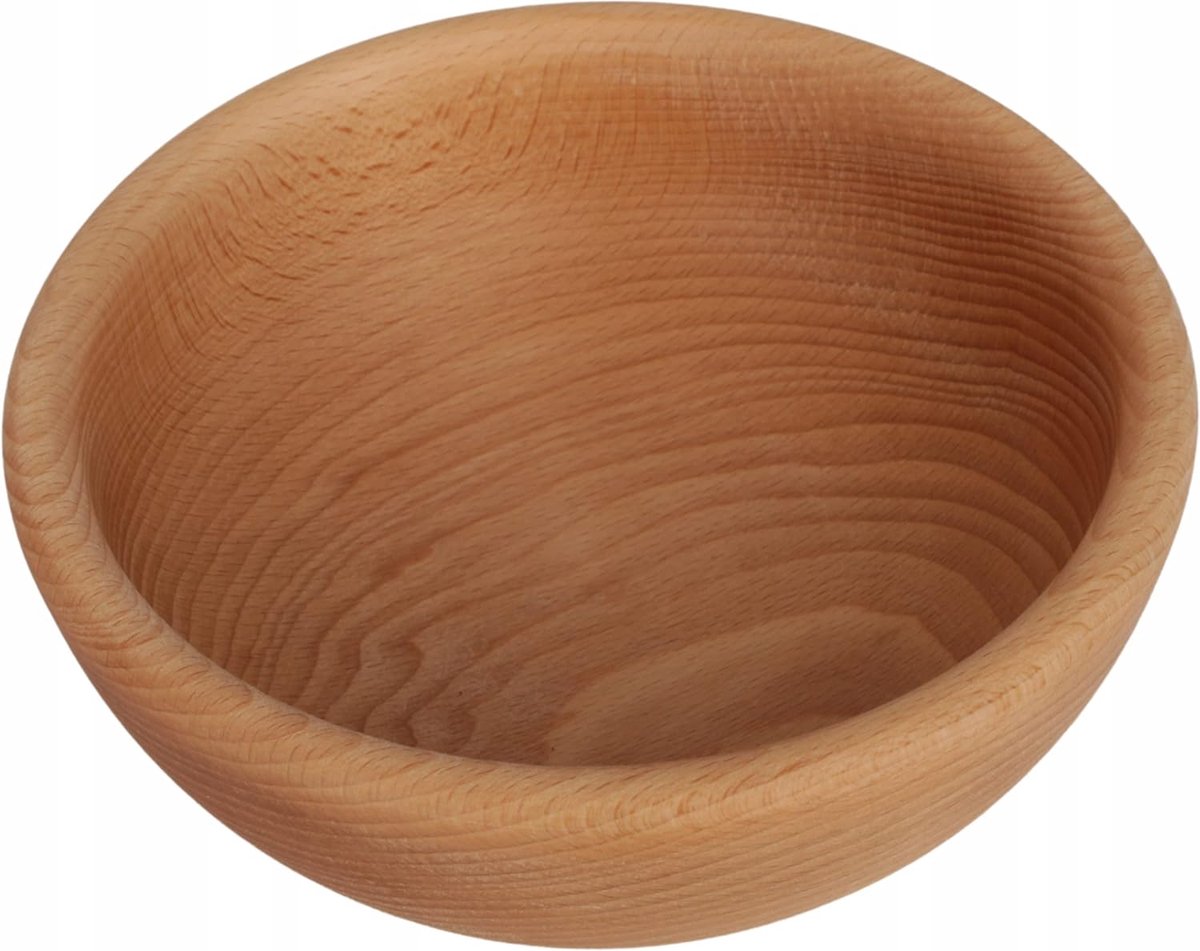 Fruit- en notenkom 25 cm - natuurlijke beukenhout - rustiek design - ideaal voor snacks - ShopVlot