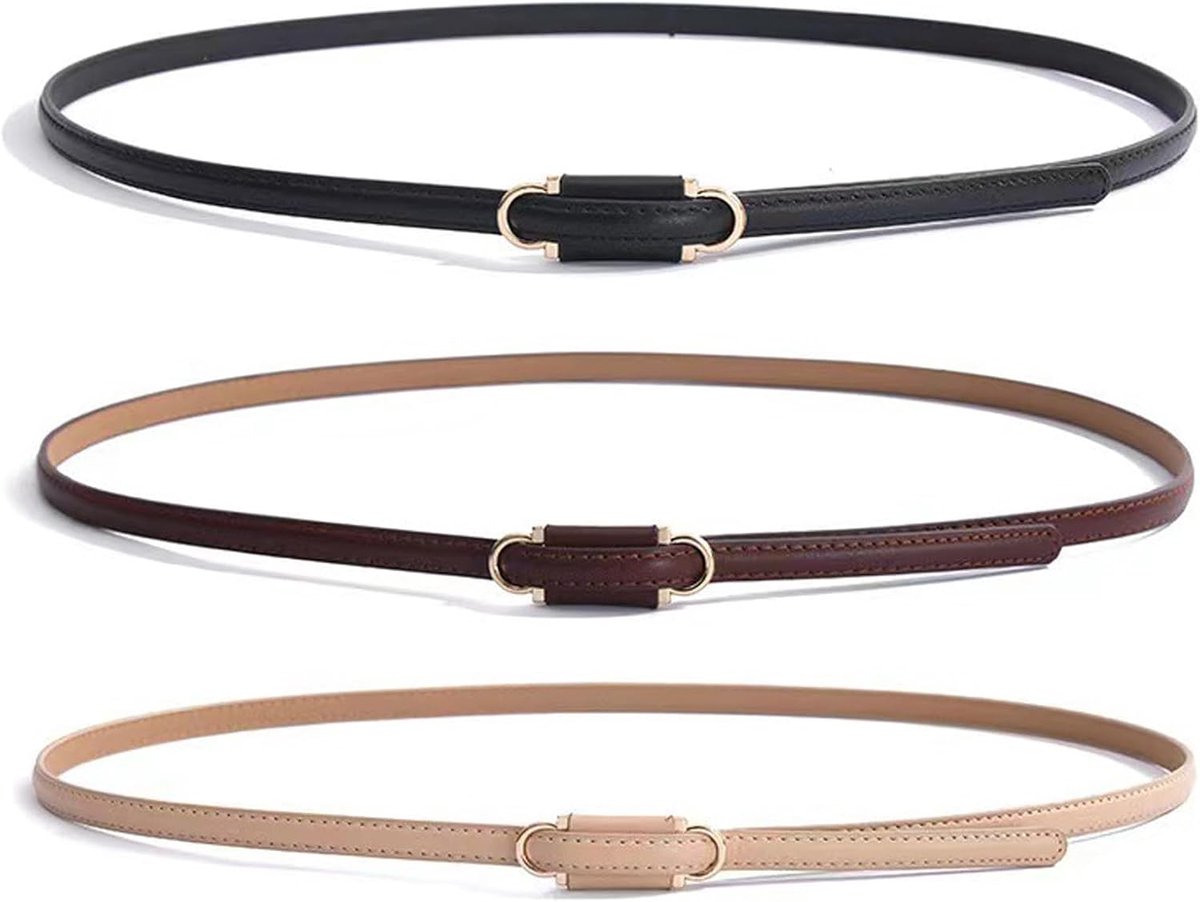Dunne riem zonder gaten - PU leer - verstelbaar - stijlvolle tailleaccessoire - ShopVlot