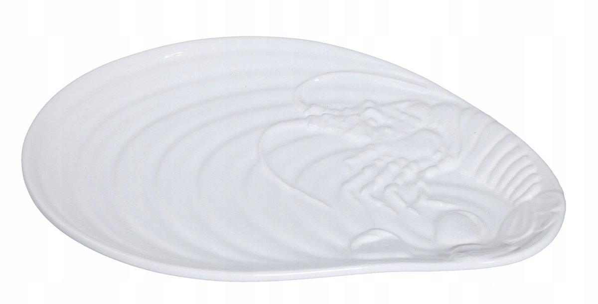 Merkloos Keramieken witte serverschaal, 41cm, Kreeft collectie